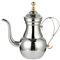 HAODUOO Caffettiera con beccuccio Lungo Argento in Acciaio Inossidabile da 1100 ml, caffettiera Vintage con Manico in Rete, caffettiera profumata mediorientale araba