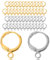 Oruola 100pcs Leverback Earring Hooks,Round Lever Back Earring Hooks for Jewellery Making,12 mm Round Lever Back Jewellery Making Hoops,Silver & Gold Color