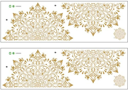 Pvc Goldene Mandala Wandtattoos, 2 Stück, Selbstklebend