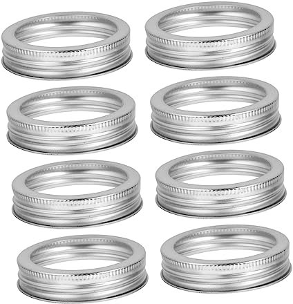 GRIRIW 24 Stück Edelstahl Glasdeckelbänder Split Typ Rostfrei Spülmaschinenfest Passend Für Weithalsgläser 86mm Einmachglas Zubehör