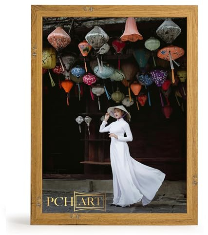 PCH[art] Cadre photo « Aliyah » - Couleur : chêne étain - Dimensions : 80 x 120 cm - Baguette de cadre de 30 mm au design épuré et tendance