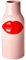 Rice Grand vase en céramique avec lèvres rouges et lèvres rouges Décoration de table Vase décoratif en céramique coloré Accessoire de décoration d'intérieur 10 x 25 cm