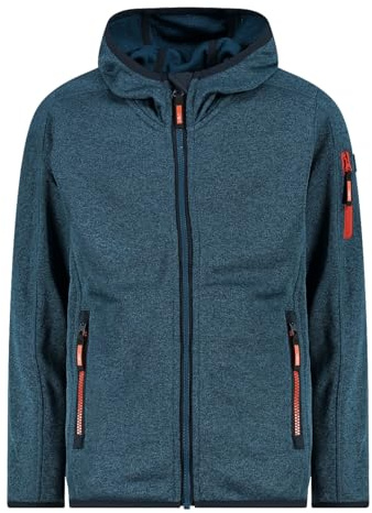 CMP Jungen Strickjacke Kapuzenjacke Kid Jacket Fix Hood, Farbe:Dunkelblau, Größe:140, Artikel:-12LT Ocean/Bright Blue