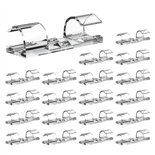 Cordini Clip Adesivo - 20 PCSS Wall Wire Manager, Clear Cable Organizer
