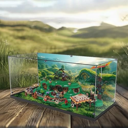 Acryl-Vitrine für Lego 10354 The Shire Hobbit: Taschenendmodell, 3 mm staubdichte Schaukasten, Vitrine kompatibel mit Lego 10354 (Modell nicht im Lieferumfang enthalten) (Hintergrund 3 mm)
