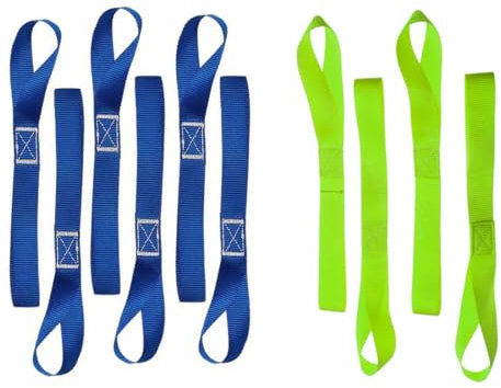 FENQURO 8 Pcs Doppelschlaufen Zurrschlaufen Schlaufen Spanngurte Gewebte Nylon Gurt, 800kg Arbeitslast, 25 * 400 mm Gurtschlaufen für Motorrad, ATV, UTV, Fahrrad, Camping, Klettern, Aufhängung