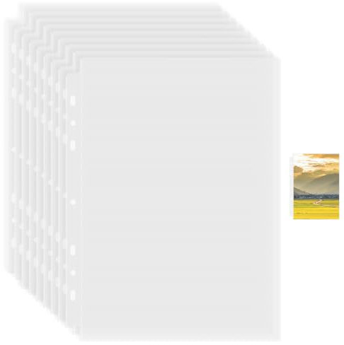 40 Stück 80 Taschen Prospekthüllen A5, Din A5 Klarsichthüllen für A5 2/3 Ringbuch, Transparente Fotokartenhüllen, Langlebig und Wasserdicht, A 5 Folienhüllen Schutz für Papier, Akten & Dokumenten