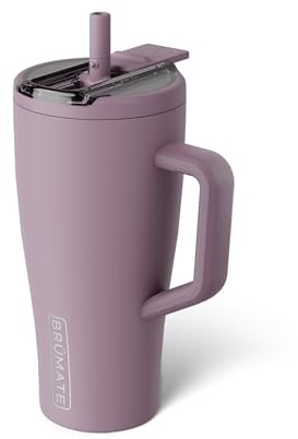 BrüMate Era Flip 900ml Tumbler with Straw and Lid, Water Bottle with Handle | 100% Leakproof Covered Straw, Insulated Metal Cup, Stainless Steel Travel Gym Mug, 30oz, Keeps Drinks Cold, (Lilac Dusk)