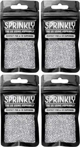 SPRINKLY - Sparkling Sugar - Silver - 30g (Pack of 4)