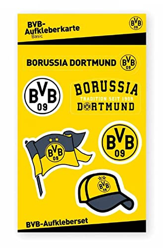 Dortmund Borussia Aufkleberkarte Retro, Aufkleber, Sticker BVB 09 - Plus Gratis Lesezeichen I Love