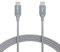Amazon Basics USB-C-auf-USB-C Ladekabel, geflochtenes Nylonkabel, 480 Mbit/s Geschwindigkeit, USB-IF-zertifiziert, für Apple iPhone 16/15, iPad, Samsung Galaxy, Tablets, Laptops, 3 m, Dunkelgrau