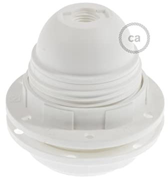 creative cables Kit Douille E27 en thermoplastique avec écrou Double Bague pour Abat-Jour - Blanc