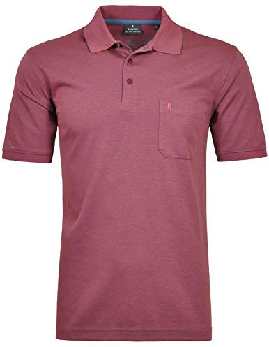 RAGMAN Poloshirt – Basic – Polokragen – 3/4-Ärmel – Herren, Beere, 5XL Taille Tall