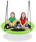 GOPLUS Nestschaukel Outdoor, Ø100cm Kinder Schaukel mit Verstellbarer Höhe von 100 bis 180 cm, Baumschaukel Rundschaukel mit Kissen bis 150 kg Belastbar, für Kinder ab 3, Outdoor & Indoor (Grün)