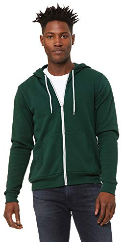 Mens Poly-Cotton Fleece Full-Zip Hoodie (3739) -Forest -2XL