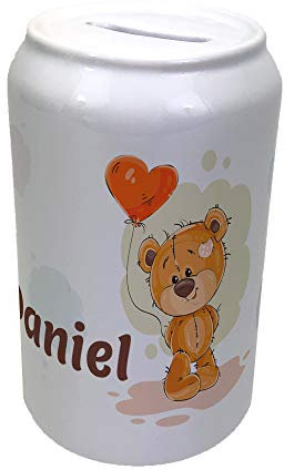 Spardosen mit Name. Verschiedene Kindermotive. Hochwertige Keramik. Bodenstopfen. Bär