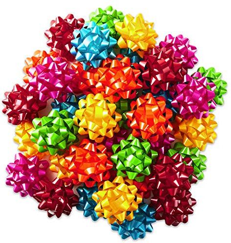 Hallmark 0005RSB1230 - Assortimento regalo di compleanno con fiocchi rossi, rosa, arancione, verde, verde acqua, giallo, carta, luminoso, 36 pezzi