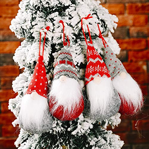 SHINsuke Niedliche Weihnachtsmann-Zwerg-Plüschpuppe, Ornament, langer Hut, Elfenstoff, Puppen für Weihnachtsbaum, handgefertigtes Kinder-Plüschtier, Tischdekoration, Fenster-Display, Weihnachts- oder