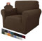 MAXIJIN Creative Jacquard Stuhlbezüge für das Wohnzimmer, Rutschfester Super-Stretch-Stuhlbezug mit Armen Hunde Haustierfreundlicher 1-teiliger elastischer Sofa-Couchschutz (1 Sitzer, Dunkler Kaffee)