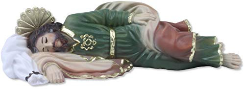 Proposte Religiose Schlafende Josef Figur aus Kunstharz, 14 cm lang, handbemalt.
