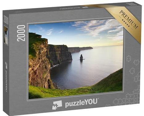 puzzleYOU: Puzzle 2000 Teile „Cliffs of Moher im stimmungsvollen Sonnenuntergang, Irland“ – aus der Puzzle-Kollektion Irland