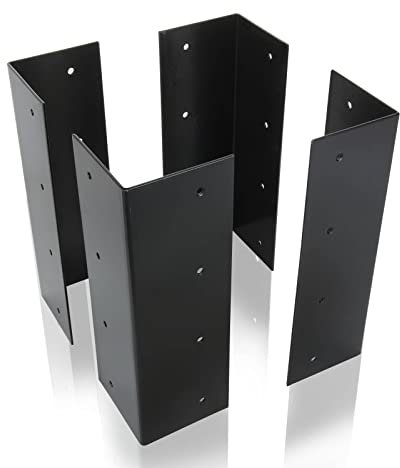 Acrux7 Hochbeet-Eckwinkel für 25,4 - 38,1 cm große Beete, 22,9 x 7,6 x 7,6 cm, 90 Grad, rostbeständige Metall-Hochbeet-Ecken, Verbindungsstücke für Gemüse, Blumengarten, Pflanzbeet, Schwarz, 4 Stück