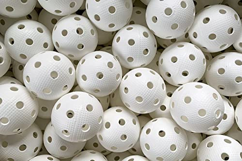 Exel Precision Floorball Unihockey Ball 24er Team Set Wettkampfball Trainingsball mit IFF Zertifikat für geprüfte Qualität, hergestellt in Finnland (Weiß)