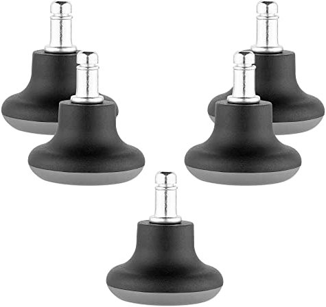 kwmobile Bürostuhl Gleiter 5er Set - Bodengleiter für Schreibtischstuhl 11/26mm - Drehstuhl Füße Parkett Fliesen - Stuhl Fußgleiter - schwarz grau