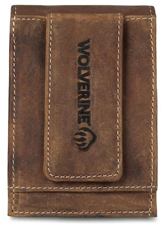 Wolverine Raider Front Pocket Ledergeldbörse, Braun, OS, braun, Einheitsgröße