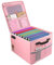 TOMKID Fireproof File Cabinet with Lock, Fireproof Document Organizer Collapsible File Box Filing Cabinet with Handle for Letter Legal Folder Certifications (Pink)