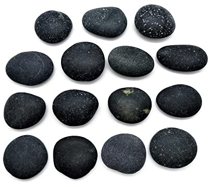 Andys Steinwelt Black Pebbles Mandala Steine SELBST BEMALEN ca. 5 cm im 5-er oder 10-er Set flach Set klein Kinder anmalen Garten basteln rund (10-er Set ca. 5 cm. je Stein)
