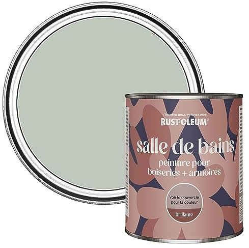 Rust-Oleum Green Moisture Resistant Bathroom Wood and Cabinet Paint in Gloss Finish - Chalk Green 750ml