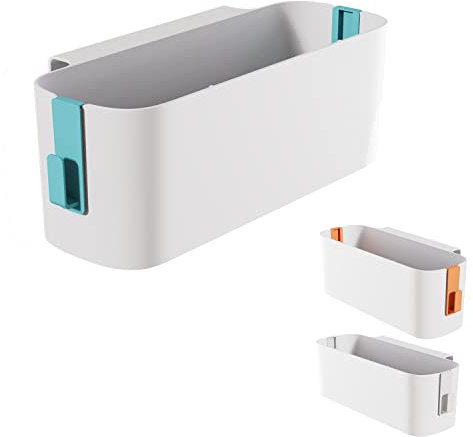 Bedside Storage Caddy with Hooks Dorm Bunk Bed Pocket Storage Box Crib Hanging Storage Organizer Rack Holder for Home Office Mobile Phone Magazine Books