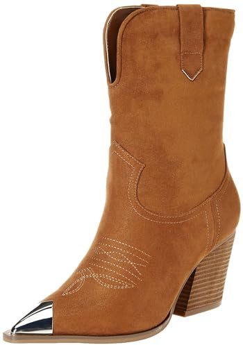 The Drop Women's Stivali da Cowboy con Tacco Sandra, Marrone Cognac, 39