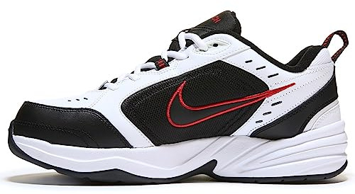 Nike Herren Air Monarch Iv (4e) Crosstrainer, Weiß/Schwarz/Rot, 43 EU