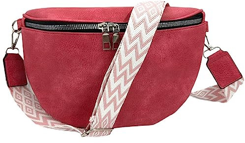 ayados Damen Crossbody Bag Bauchtasche Handtasche Schultergurt Cross body bag Tasche Schultertasche Umhängetasche 76232 (Pink)