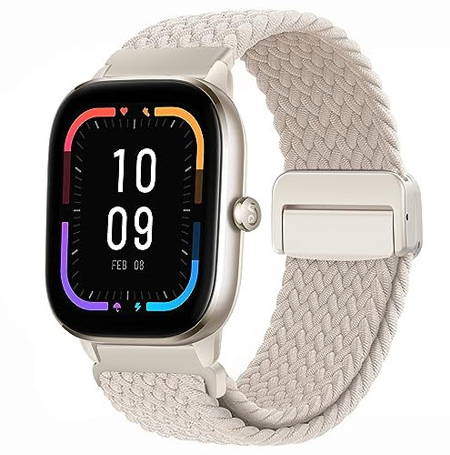 Kompatibel mit Amazfit GTS Armband, 20mm Magnete Nylon Armband für Amazfit Active/Active 2, Amazfit GTS 2, GTS 2 Mini, GTS 2e, GTS 3, GTS 4, GTS 4 Mini, Amazfit Bip, Bip 3, Bip U, Bip U Pro, GTR Mini