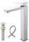 Vsunhoo BF012L Badezimmer-Wasserhahn, gebürstetes Nickel, Badezimmer-Wasserhahn, hoher Behälter, Waschbeckenarmatur mit Zuleitungen, Einloch-Badezimmer-Wasserhahn, WC-Waschtischarmatur mit