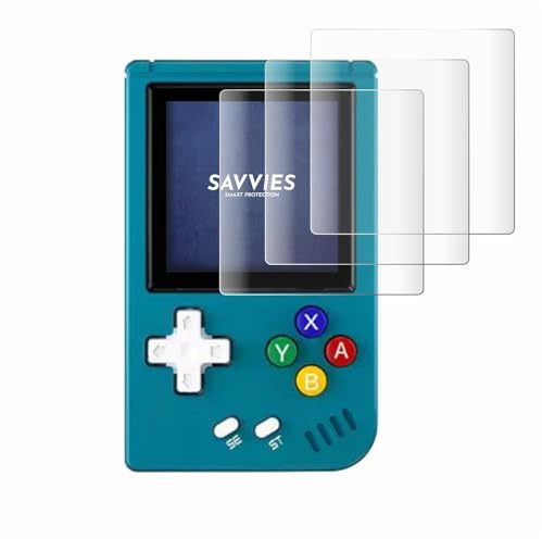 Savvies 4 Stück Full-Screen Schutzfolie für Anbernic RG Nano Full-Cover Displayschutz-Folie mit Installationshilfe [3D Curved, Transparent]