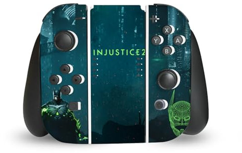 Head Case Designs Offizielle Injustice 2 Batman Darsteller Vinyl Haut Gaming Aufkleber Abziehbild Abdeckung kompatibel mit Nintendo Switch Joy-Con Controller