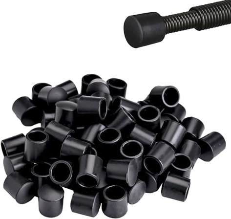 32 Pieces Door Stop Bumper Tips - Black Rubber Door Stopper Caps, Universal Bumpers Replacement End Covers for Wall and Floor Protection