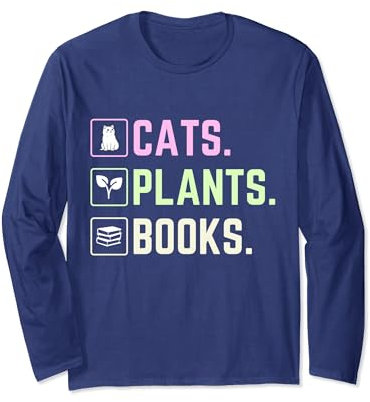 Plantas Libros Y Gatos Divertidos Libros De Jardinería Y Gatos Mamá Manga Larga
