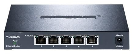 Switch Ethernet 2.5G a 5 porte Switch di rete 2.5GBASE-T RJ45 Hub di rete Plug and Play Splitter Internet TL-SH1005 (Color : EU Adapter)