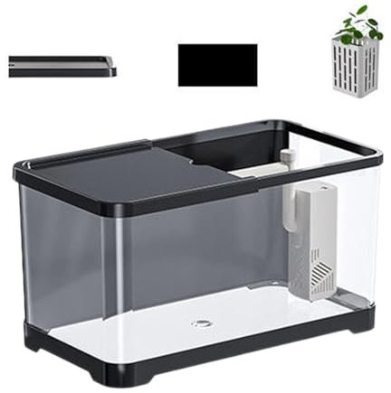 Nbhuiakl Aquarium-Kit | Kleines Aquarium, dekoratives Salzwasseraquarium-Set | Kreatives Fischaquarium mit Korb, vielseitige Aquarien für Quallen, Guppys, Garnelen, Goldfische