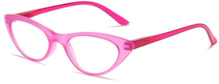 Lairesen Fashion Cateye Lesebrille für Frauen Männer Cat-eye Ladies Readers mit Federscharnier Leichte Brillen (Rosa, 1, x)