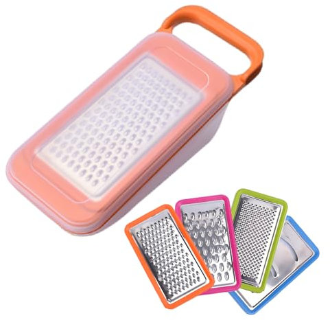 4 in 1 Vegetable Grater Set- Stainless Steel Graters for Kitchen with Container and Lid, Cheese Grater, Vegetable and Potato Shredder, Kitchen Graters Shredder with Plastic Box