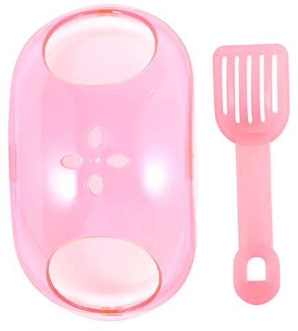 MERRYHAPY Kleintier Sandbad Für Hamster Chinchilla Mit Badezimmer Schaufel Zufällige Scoop Farbe Stressabbau Pflege Für Kleine Haustiere Langlebig Tragbar