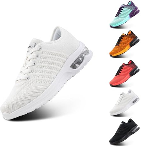 Hitmars Scarpe Running Donna Scarpe Ginnastica Corsa Leggero Sportive Sneakers Traspiranti Air Scarpe Camminata Fitness Jogging Casual all'Aperto Bianco 41 EU