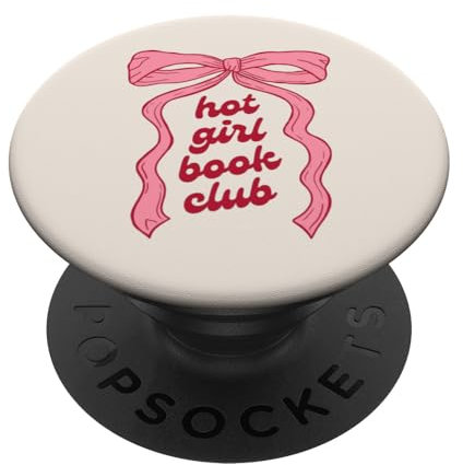 Hot Girl Book Club Pink Bow Coquette Bookish Nette Reader PopSockets Klebender PopGrip