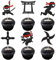Gyufise 24Pcs Ninja Cupcake Toppers Glitter Kampfsport Karate Kung Fu Krieger Cupcake Picks für Ninja Thema Baby Dusche Kinder Geburtstag Party Kuchen Dekorationen Zubehör